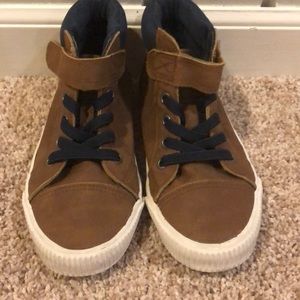 Boys H&M Size 11.5 Brown Leather Boots w/Velcro